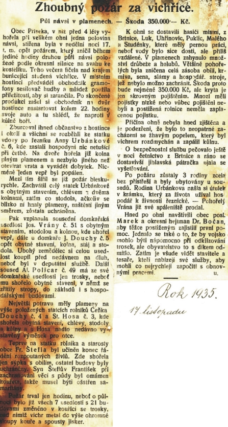 Pseka 17. 11. 1935 - zhoubn por za vichice